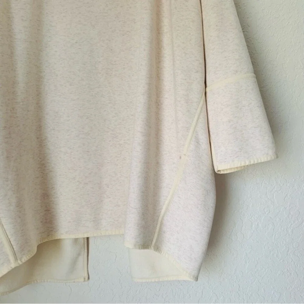Athleta Cardigan Sweater Cozy Karma Wrap L Cream Open Front Oversized Minimalist
